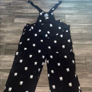 Lurking Class Black Skull Spider Embroidered Overalls